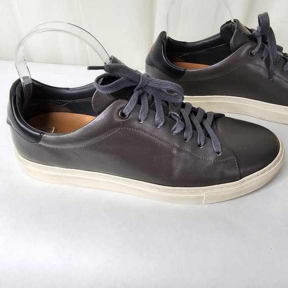 Good Man Brand Dark Gray With Black Trim Nappa Leather Sneakers Size 10.5 - Picture 2 of 10